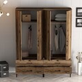 Dulap pentru haine, Hommy Craft, Kumsal TT, 160x47 cm, PAL, Maro