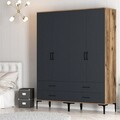 Dulap pentru haine, Hommy Craft, Kumsal TT, 160x47 cm, PAL, Nuc / Antracit