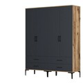 Dulap pentru haine, Hommy Craft, Kumsal TT, 160x47 cm, PAL, Nuc / Antracit