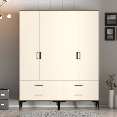Dulap pentru haine, Hommy Craft, Kumsal TT, 160x47 cm, PAL, Maro/Crem