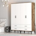 Dulap pentru haine, Hommy Craft, Kumsal TT, 160x47 cm, PAL, Nuc/Alb