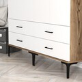 Dulap pentru haine, Hommy Craft, Kumsal TT, 160x47 cm, PAL, Nuc/Alb