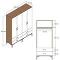 Dulap pentru haine, Hommy Craft, Kumsal TT, 160x47 cm, PAL, Nuc/Alb