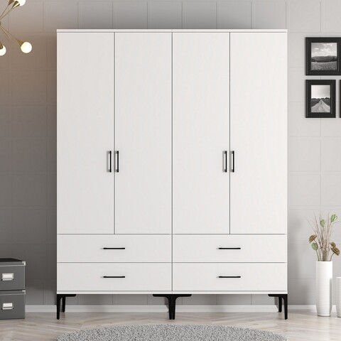 Dulap pentru haine, Hommy Craft, Kumsal TT, 160x47 cm, PAL, Alb