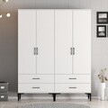 Dulap pentru haine, Hommy Craft, Kumsal TT, 160x47 cm, PAL, Alb