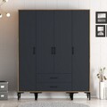 Dulap pentru haine, Hommy Craft, Kumsal STS, 160x47 cm, PAL, Nuc / Antracit
