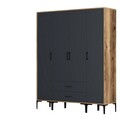 Dulap pentru haine, Hommy Craft, Kumsal STS, 160x47 cm, PAL, Nuc / Antracit
