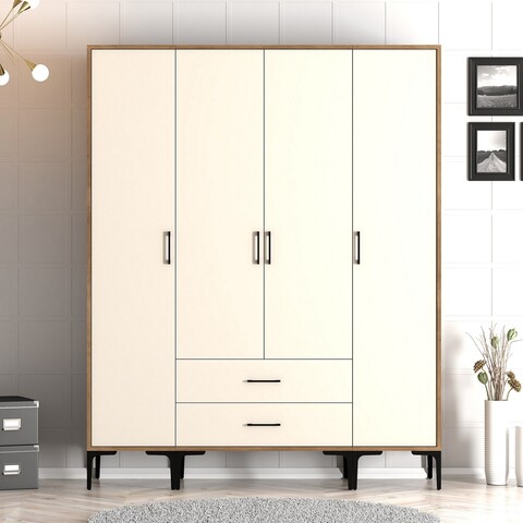 Dulap pentru haine, Hommy Craft, Kumsal STS, 160x47 cm, PAL, Maro/Crem