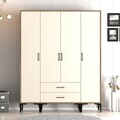 Dulap pentru haine, Hommy Craft, Kumsal STS, 160x47 cm, PAL, Maro/Crem