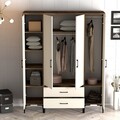 Dulap pentru haine, Hommy Craft, Kumsal STS, 160x47 cm, PAL, Maro/Crem