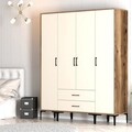 Dulap pentru haine, Hommy Craft, Kumsal STS, 160x47 cm, PAL, Maro/Crem