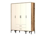 Dulap pentru haine, Hommy Craft, Kumsal STS, 160x47 cm, PAL, Maro/Crem