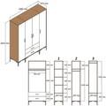 Dulap pentru haine, Hommy Craft, Kumsal STS, 160x47 cm, PAL, Maro/Crem