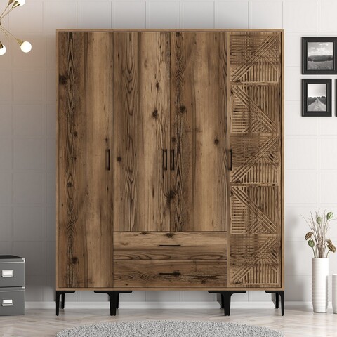 Dulap pentru haine, Hommy Craft, Kumsal STP, 160x47 cm, PAL, Maro