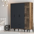 Dulap pentru haine, Hommy Craft, Kumsal STP, 160x47 cm, PAL, Nuc / Antracit