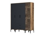 Dulap pentru haine, Hommy Craft, Kumsal STP, 160x47 cm, PAL, Nuc / Antracit