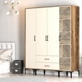Dulap pentru haine, Hommy Craft, Kumsal STP, 160x47 cm, PAL, Maro/Crem