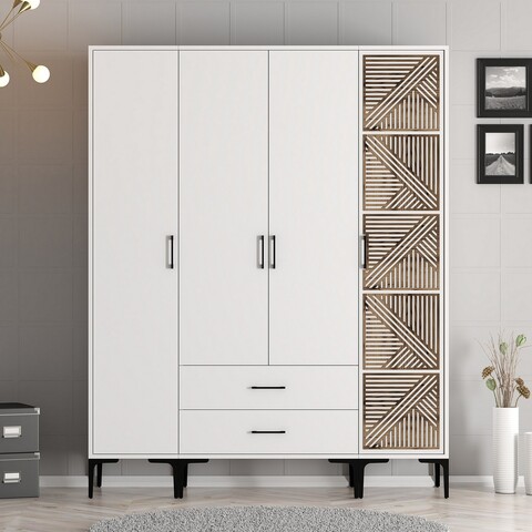 Dulap pentru haine, Hommy Craft, Kumsal STP, 160x47 cm, PAL, Alb