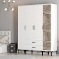 Dulap pentru haine, Hommy Craft, Kumsal STP, 160x47 cm, PAL, Alb