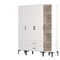 Dulap pentru haine, Hommy Craft, Kumsal STP, 160x47 cm, PAL, Alb