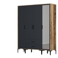 Dulap pentru haine, Hommy Craft, Kumsal STR, 160x47 cm, PAL, Nuc / Antracit