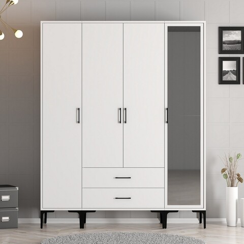 Dulap pentru haine, Hommy Craft, Kumsal STR, 160x47 cm, PAL, Alb