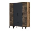Dulap pentru haine, Hommy Craft, Kumsal PTP, 160x47 cm, PAL, Nuc / Antracit