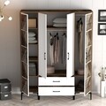 Dulap pentru haine, Hommy Craft, Kumsal PTP, 160x47 cm, PAL, Nuc/Alb