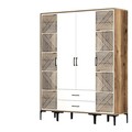 Dulap pentru haine, Hommy Craft, Kumsal PTP, 160x47 cm, PAL, Nuc/Alb