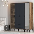 Dulap pentru haine, Hommy Craft, Kumsal PTR, 160x47 cm, PAL, Nuc / Antracit