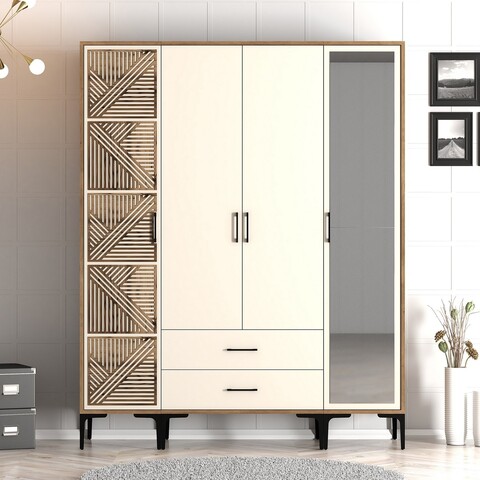 Dulap pentru haine, Hommy Craft, Kumsal PTR, 160x47 cm, PAL, Maro/Crem