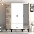 Dulap pentru haine, Hommy Craft, Kumsal PTR, 160x47 cm, PAL, Nuc/Alb