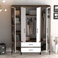 Dulap pentru haine, Hommy Craft, Kumsal PTR, 160x47 cm, PAL, Nuc/Alb