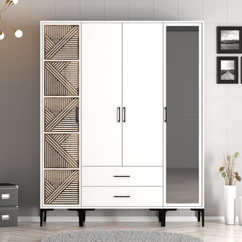Dulap pentru haine, Hommy Craft, Kumsal PTR, 160x47 cm, PAL, Alb