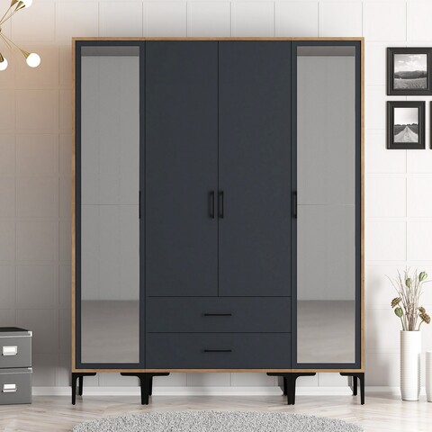 Dulap pentru haine, Hommy Craft, Kumsal RTR, 160x47 cm, PAL, Nuc / Antracit
