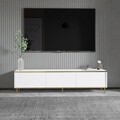 Comoda TV, Inarch, Imaj, 180x45 cm, PAL, Alb/Auriu