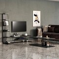 Set mobilier living, Kalune Design, Epsilon, PAL, Antracit / Negru