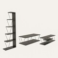 Set mobilier living, Kalune Design, Epsilon, PAL, Antracit / Negru