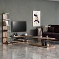 Set mobilier living, Kalune Design, Epsilon, PAL, Pin Atlantic / Negru