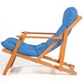 Scaun de gradina, Meya Dekor, My008, 50x81x50 cm, Lemn de fag, Albastru / Natural