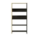 Corp biblioteca, Minerva, Tiran, 90x120x34 cm, PAL, Antracit / Stejar / Negru