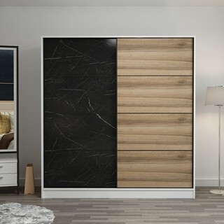220x210x52 cm, Alb;Negru