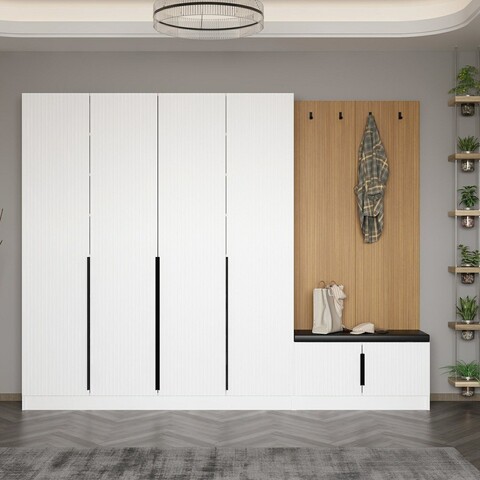 Cuier de perete, Minerva, Noah, 270x210x35 cm, PAL, Alb