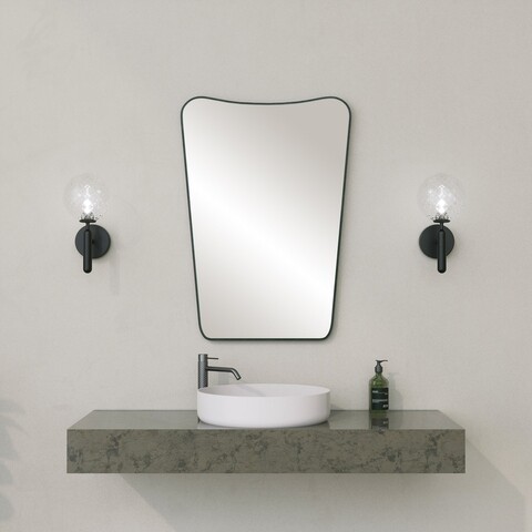 Dulap de baie cu oglindă, Neostill, Bella Cabinet, MDF , Negru