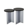 Set masute de cafea, Neostill, Serenity 2, Sticla temperata, Antracit / Gri închis