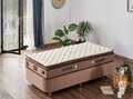 Saltea de pat, Niron, W Cotton 90x190 cm Single Size Middle Firm Mattress, Husă: %100 Bumbac tricotat, Alb/Maro