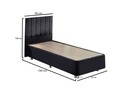 Baza de pat de o persoană și tăblie, Niron, Ela Single, 90x38x190 cm, Cadru: OȚEL, Negru
