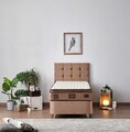 Saltea de pat, Niron, W Cotton 120x200 cm Single Size Firm Mattress, Husă: %100 Bumbac tricotat, Alb/Maro