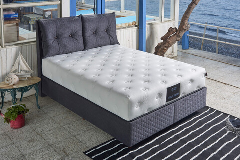 Saltea de pat, Niron, Visco Fusion 140x200 cm Double Size Memory Foam and Pocket Spring Luxury Soft Mattress, Husă: țesătură specială din bumbac tricotat , Alb