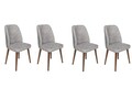 Set scaune 4 piese, Nmobb, Dallas-554 V4, Metal, Gri/Nuc